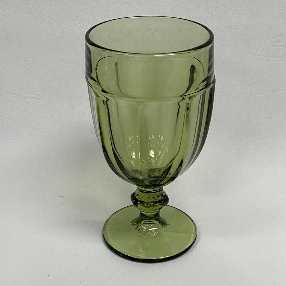 Libbey‎ Gilbraltar Duratuff Ice Tea Glass Goblet Olive Green